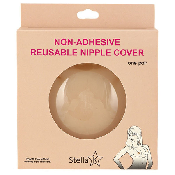 NON-ADHESIVE REUSABLE NIPPLE COVER, one pair