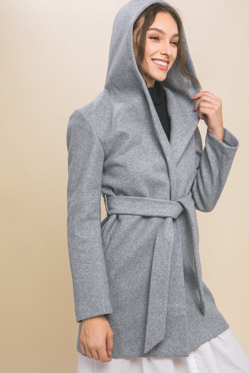 Bella Belted Hooded Coat