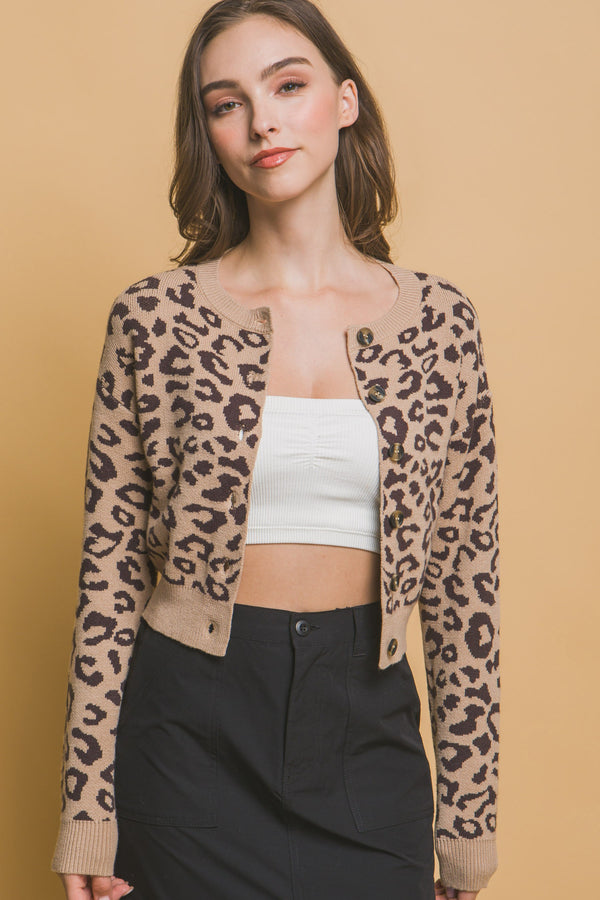 Jessie Leopard Print Cardigan